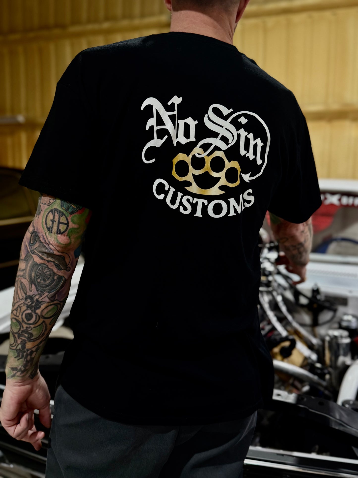 “No Sin Customs” Gilden T-Shirt